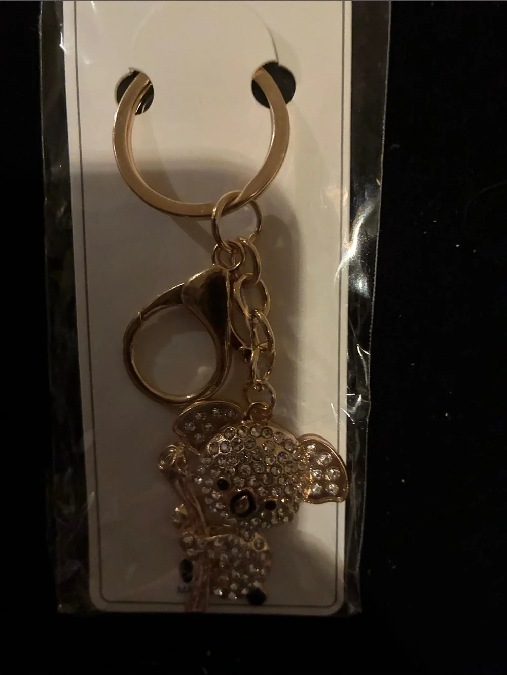 Nicole Gold-tone Crystal Koala Keychain Charm